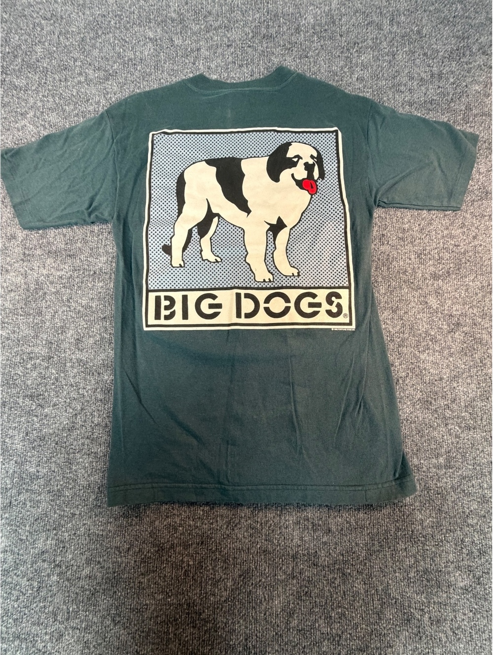 VTG Big Dogs T-Shirt Blue Vintage Graphic Small 1995